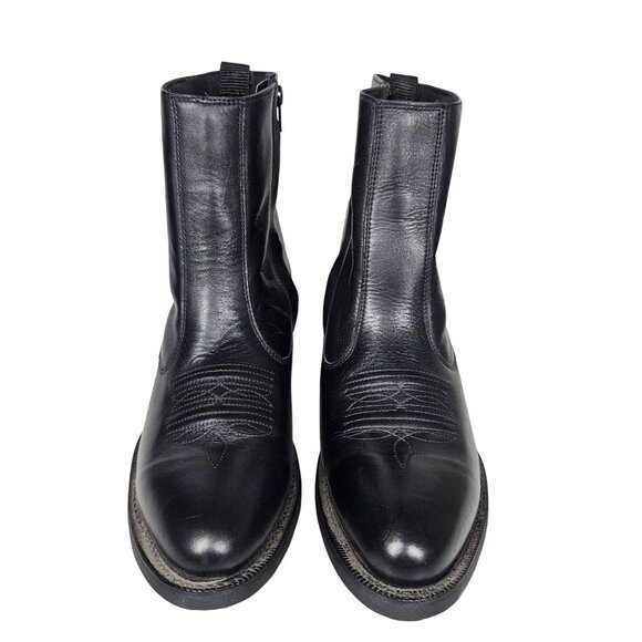 Laredo Mens Fletcher Pointed Toe Casual‎ Boots Ankle Western Black Leather 8.5 - Picture 3 of 14